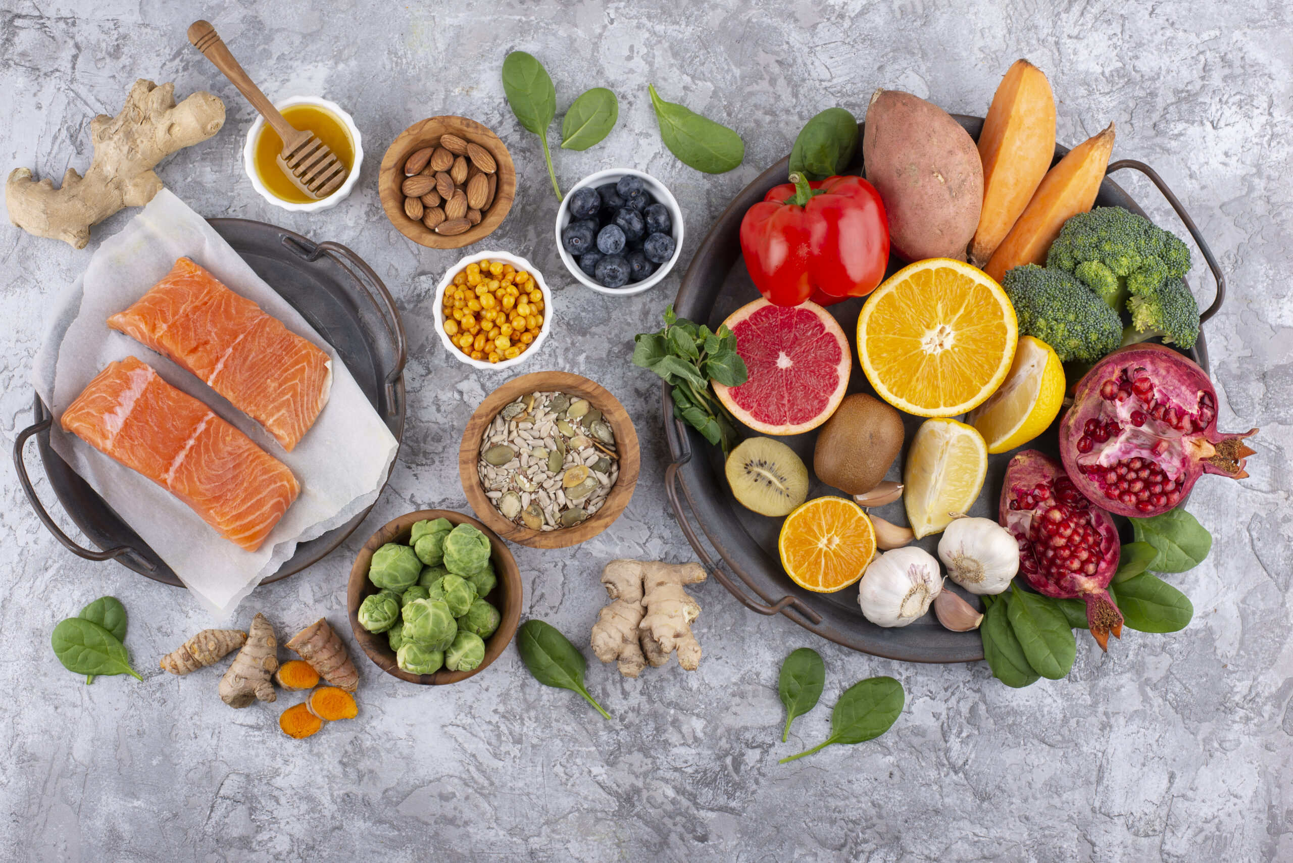 Aliments immunisants — légumes, poisson, fruits
